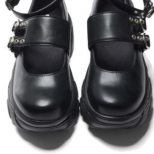 NEW KOI FOOTWEAR US 6 , UK 4 Platform Mary Jane Shoes - Black 100 Vegan